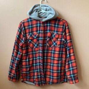 L.L. Bean Multicolor Plaid Flannel with Gray Lining